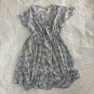 Sienna Sky Blue Floral Kids Dress